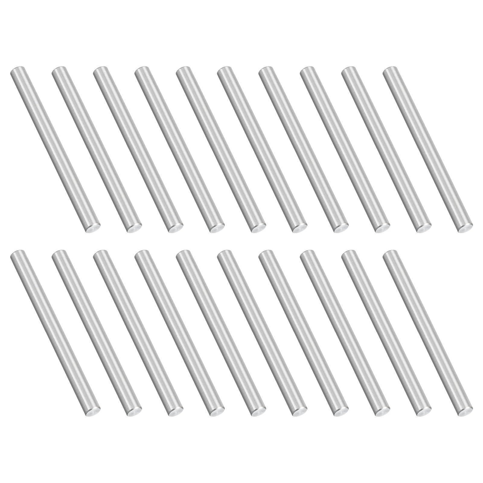 PATIKIL 20 Pcs Marine Grade 316 Stainless Steel Dowel Pins, 4mm x 50mm Round Metal Rods Linear Rail Rod Shaft Solid Bar Stock for Pegs Support Shelves DIY Craft Gear