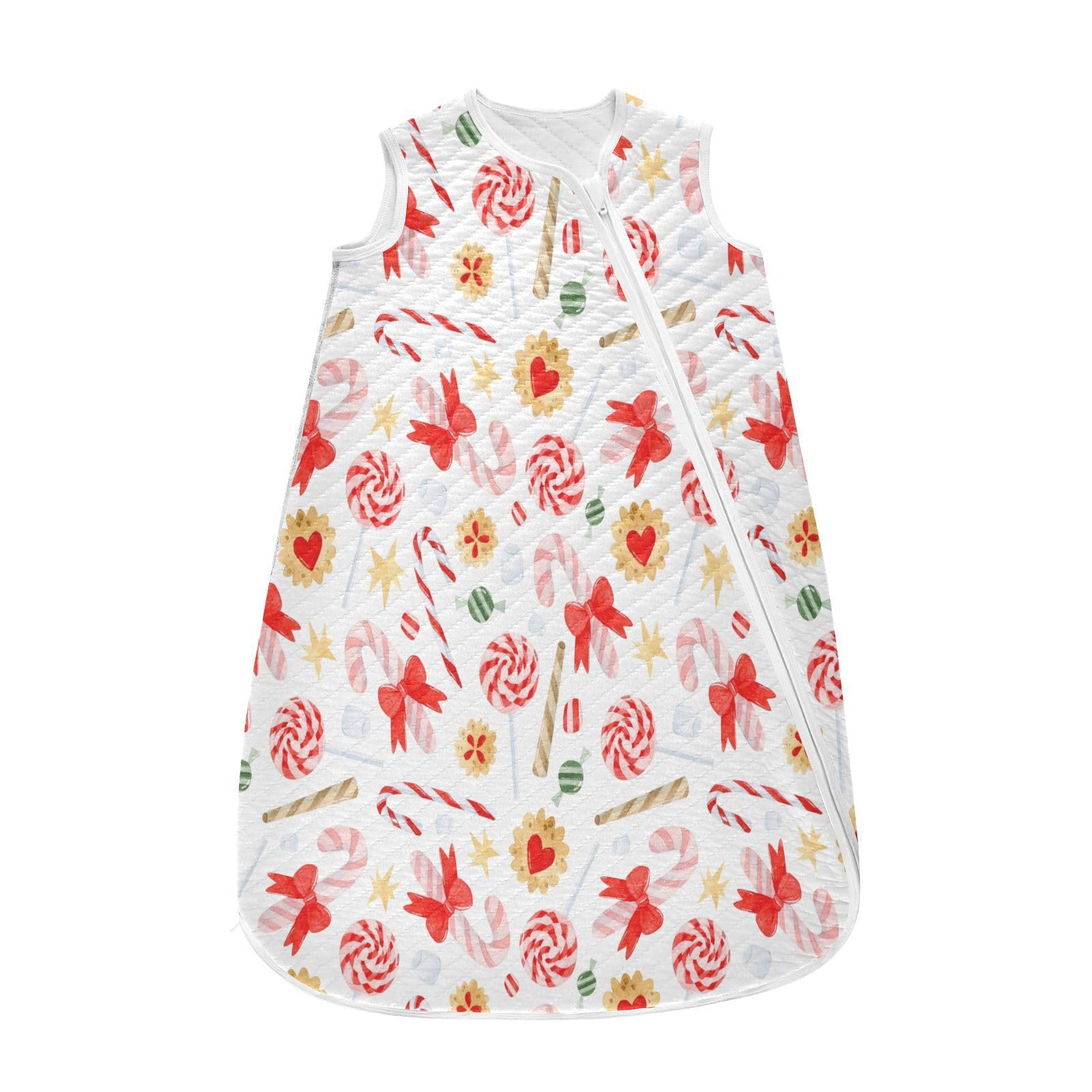 Kigai Christmas Candy Baby Sleep Sack Wearable Blanket Sleeping Bag 2-Way Zipper Soft Swaddle Transition Sack