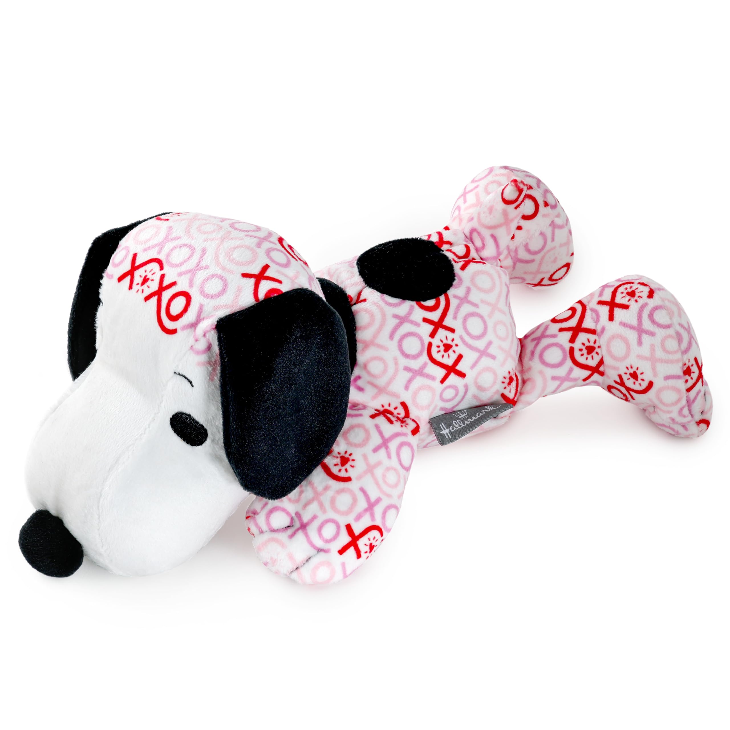 Hallmark Peanuts Valentinstag Floppy Snoopy Plüschtier (rosa und rot XOXO auf Weiß) Geschenk für Kinder, Enkelkinder, Ehepartner