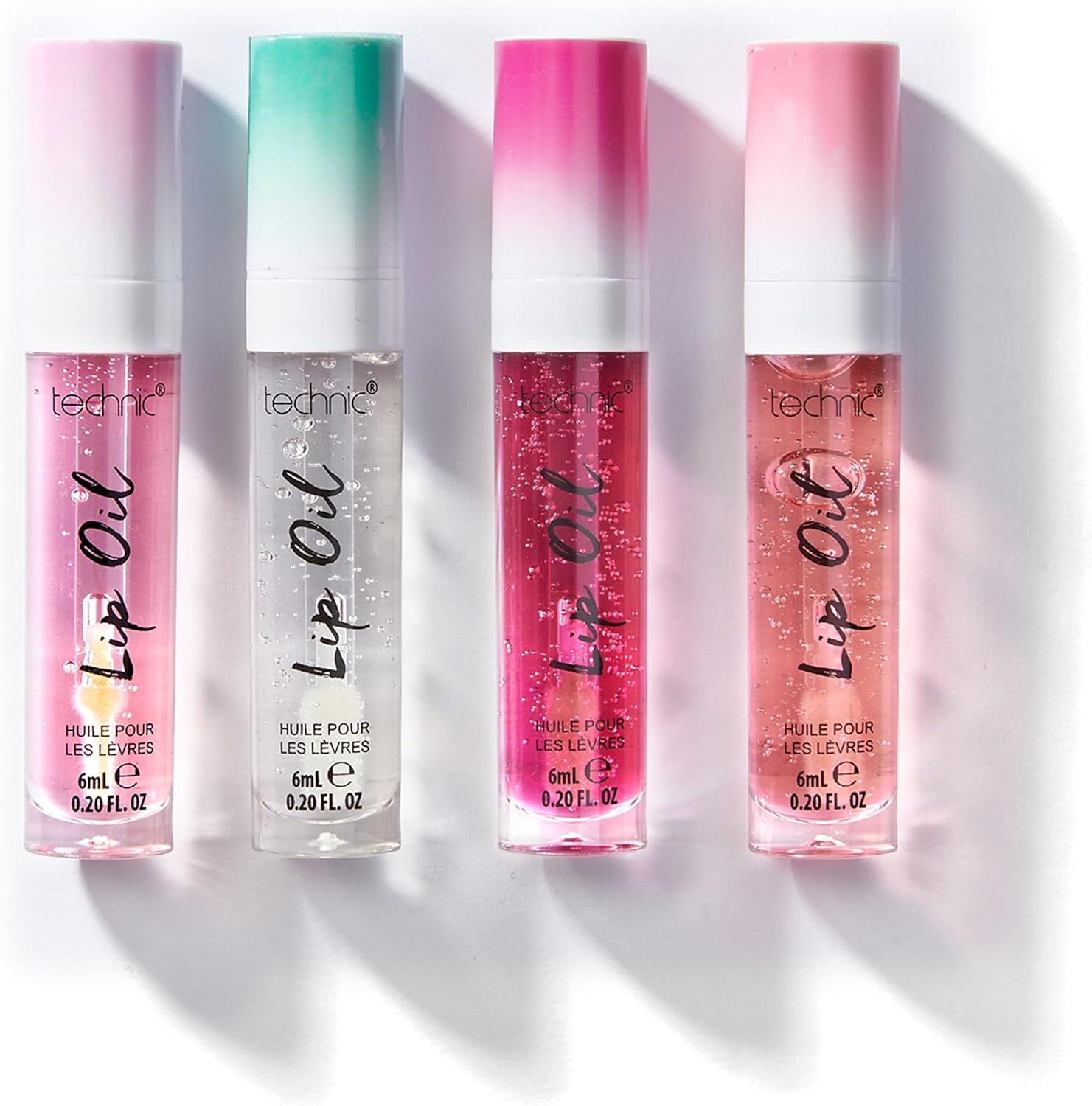 Technic Lip Oil Bundle 4 Flavoured, Non Sticky, Hydrating Lip Oils