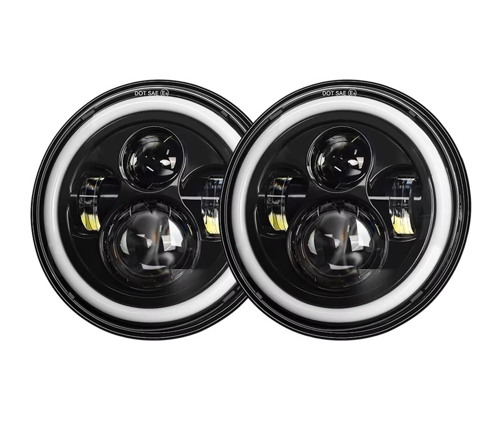ensemble de phare avant Ensemble De Phares À LED DRL Pour Ford Pour F 150 1976 Pour Mustang 1965 1966 1967 1968 1969 1970-1978 Jeu phares(40w Halo light Black)