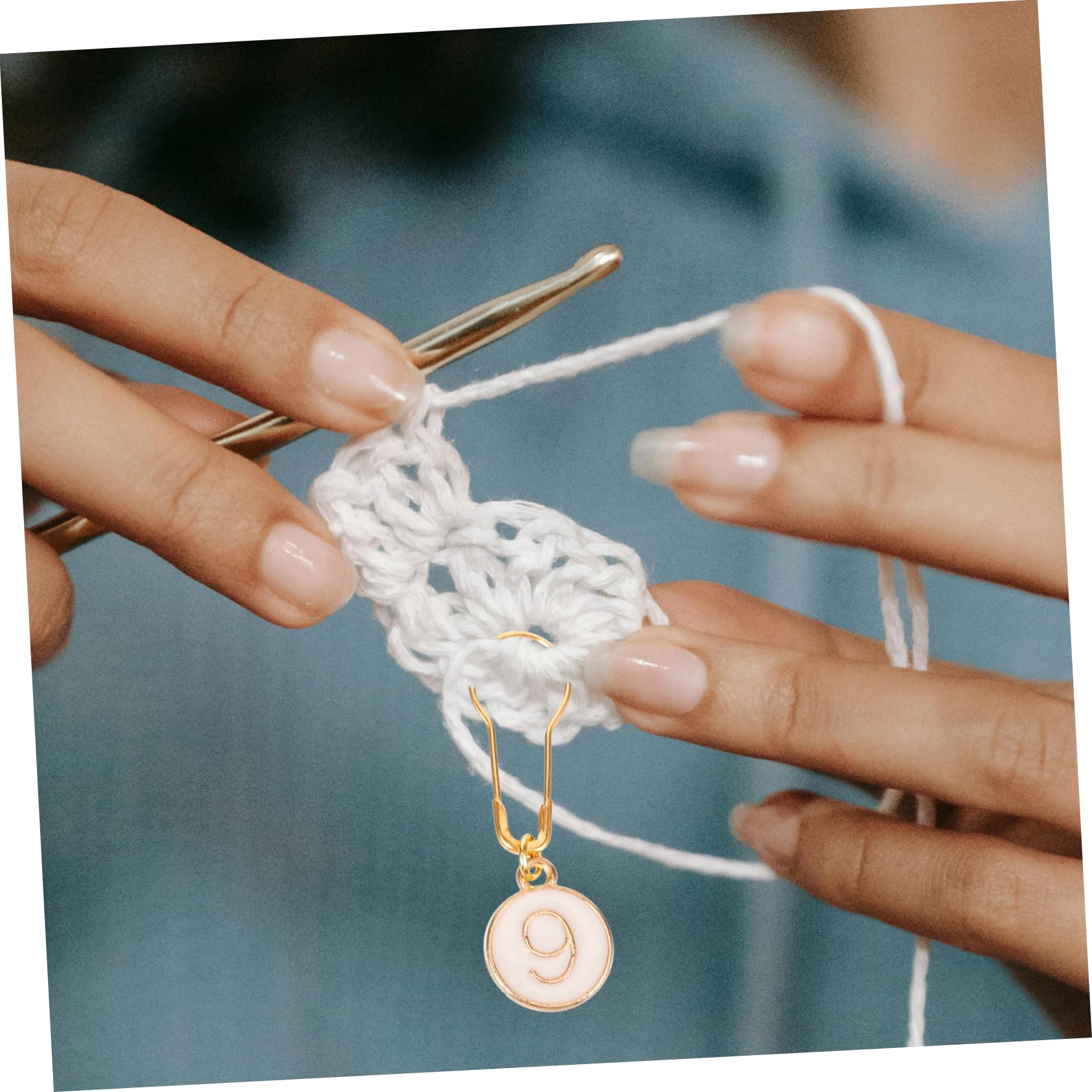 40piezas Marcadores De Tejer De Aleación De Zinc Marcadores Circulares Para Crochet y Punto Accesorios De Costura Para Proyectos De Manualidades Para Bufandas y