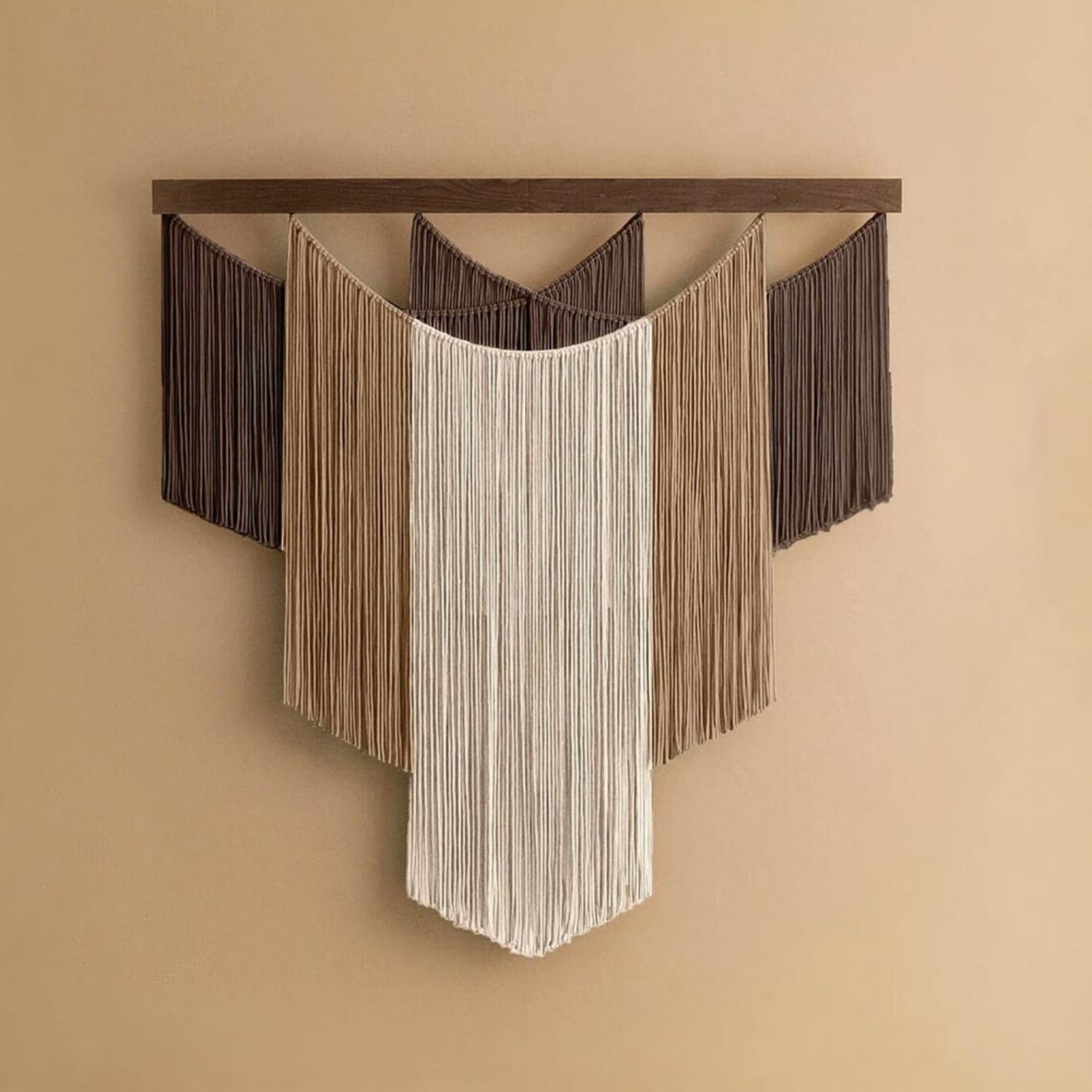 champracer Arazzo da parete grande macramè, fatto a mano, 100 x 80 cm, decorazione da parete, per decorazione bohémien, per appartamenti, camera da letto, soggiorno, galleria (marrone)