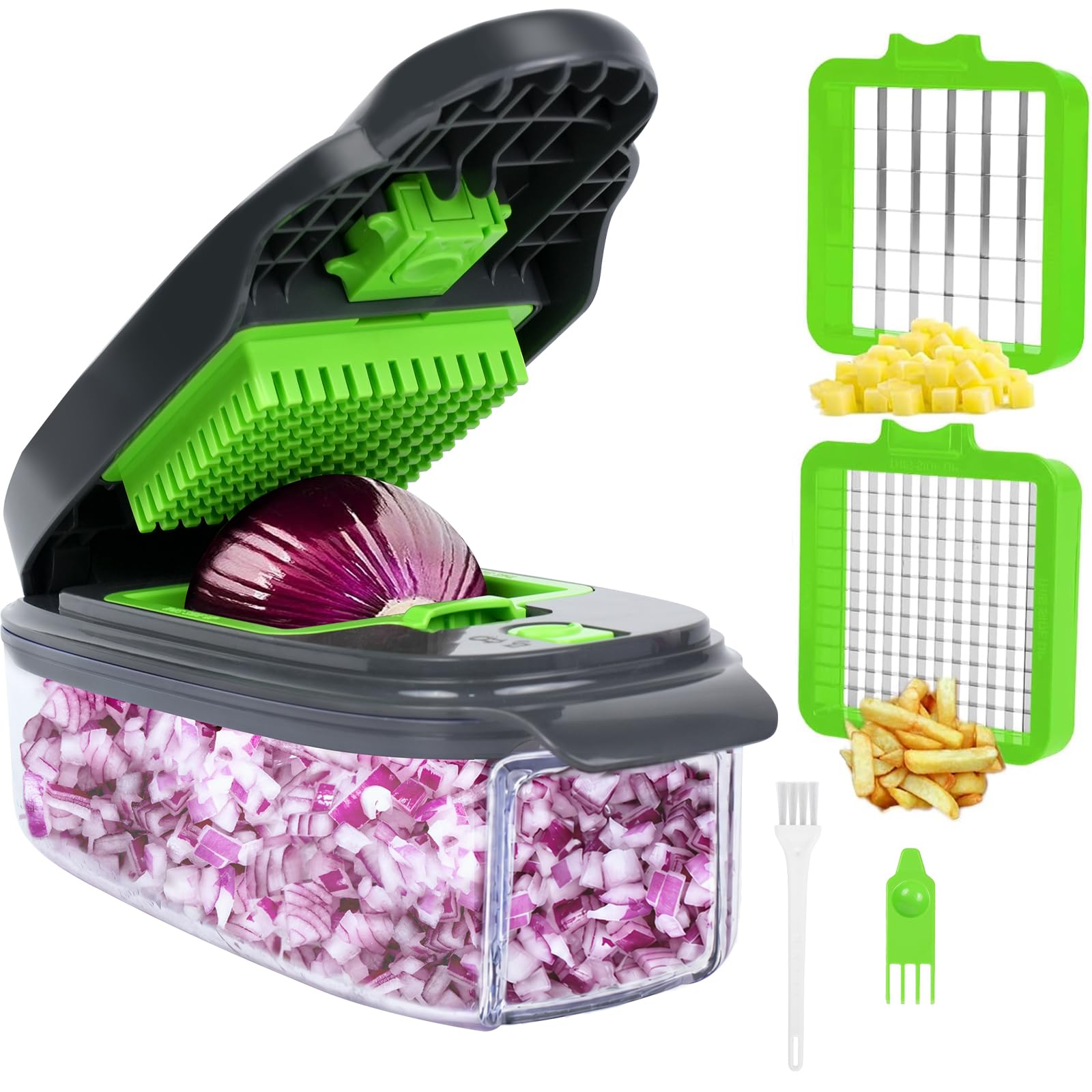 AISHUJIE 2-in-1 Vegetable Chopper, Box Chopper for Vegetables | Manual vegetable chopper…