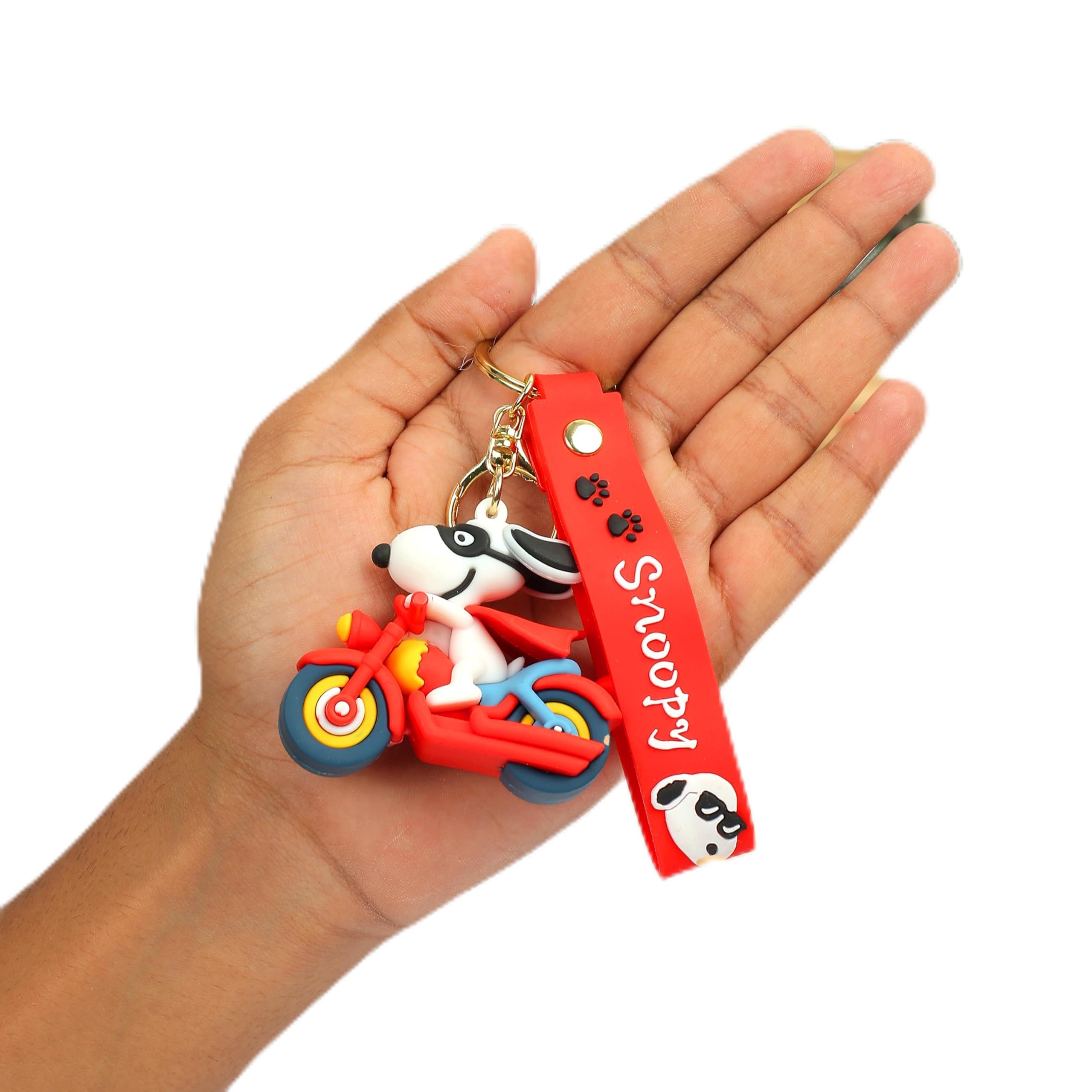 Daiyamondo Funny Dog Activity 3D Rubber Keychain with Long Bow � Perfect for Dog Lovers, bike, bag charm, car, gifts