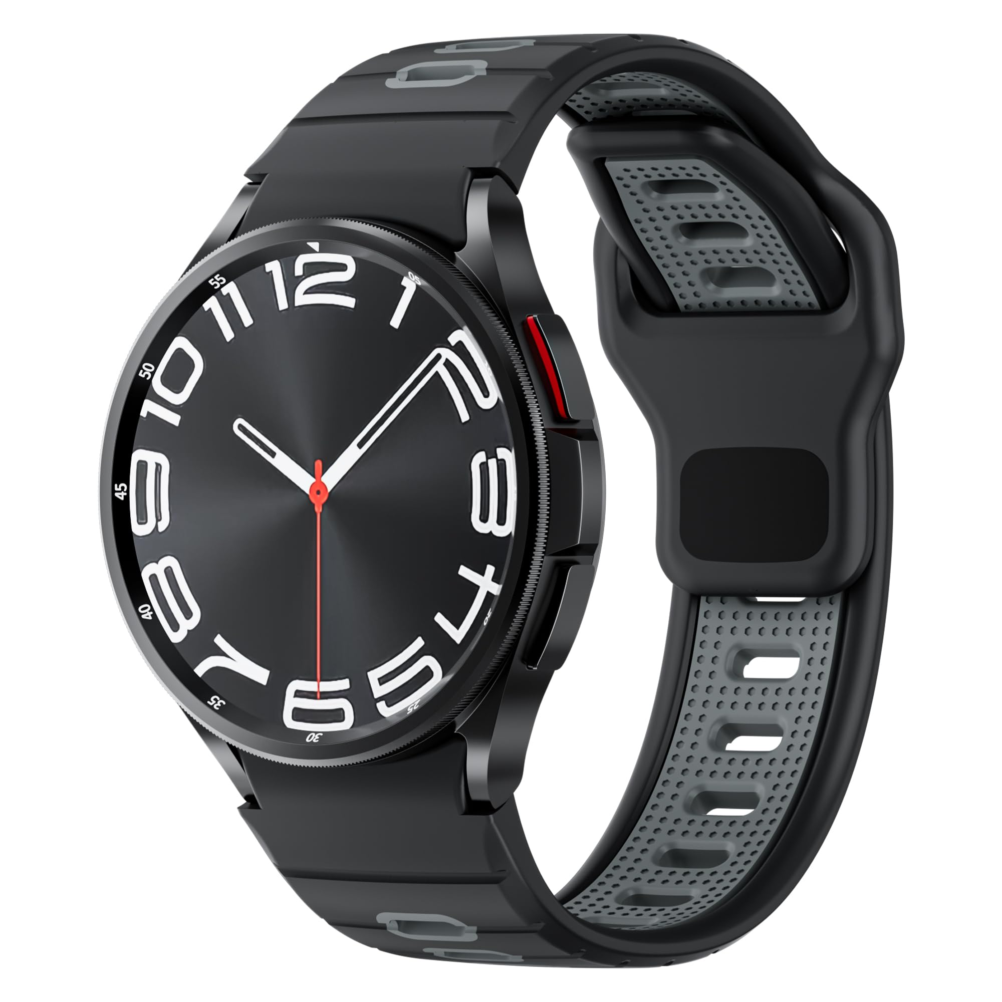 シリコンバンド コンパチブルSamsung Galaxy Watch 7/6/5/4 Band 40mm 44mm/Galaxy Watch 6 Classic 47mm 43mm/Watch 4 Classic 46mm 42mm/FE 40mm男女兼用、頑丈ノーギャップスポーツバンド コンパチブルSamsung Watch 5 Pro 45mm