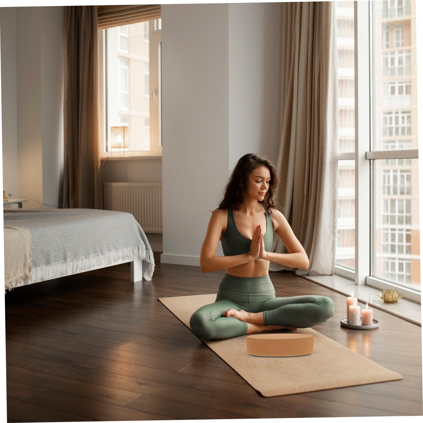Alasum Bloque De Yoga De Corcho Ovalado Bloques De Yoga Para Estiramientos Pilates Soporte De Muñeca Entrenamiento