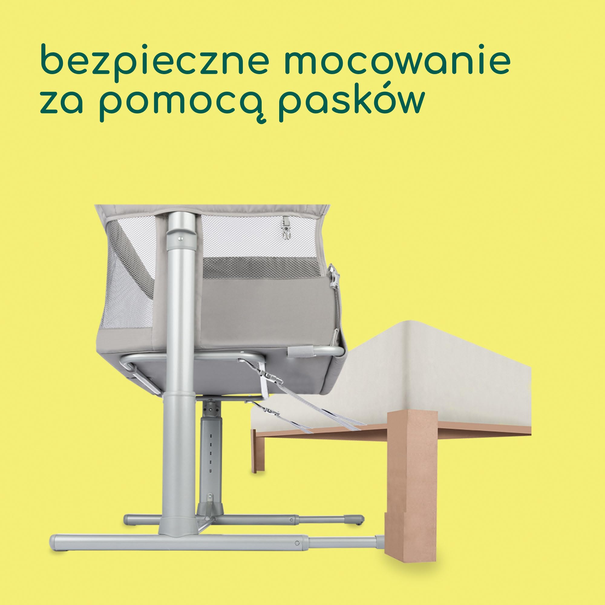 Bebeconfort Zina Łóżeczko Dostawne i Łóżeczko Niemowlęce od Urodzin do 6 Miesięcy (0-9 kg), Składane Łóżeczko Dostawne, 5 Regulowanych Pozycji Wysokości, Rozkładany Materac, Łatwy Montaż, Mineral Grey