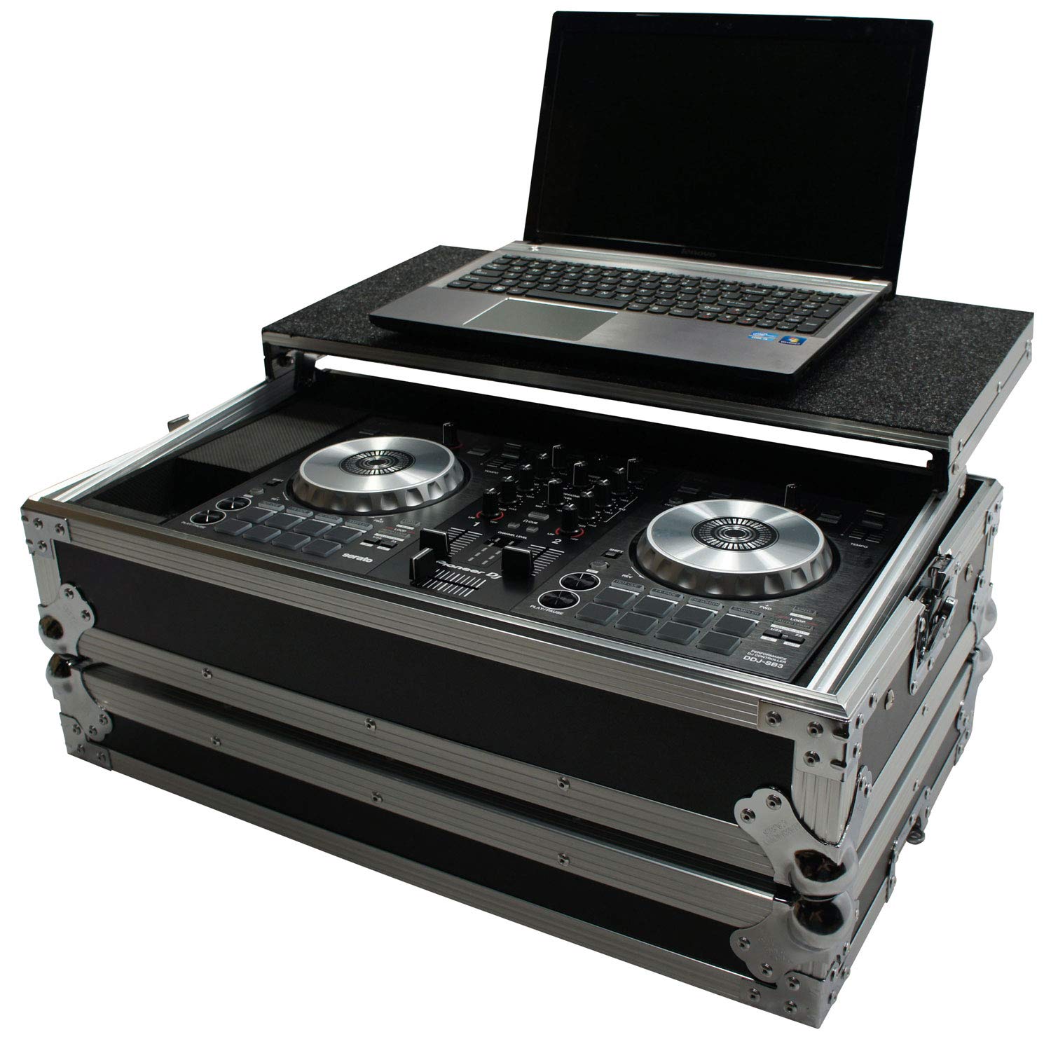 Harmony HCDDJSBLT Flight Glide Laptop Stand Road DJ Case Compatible with  Pioneer DDJ-SB2