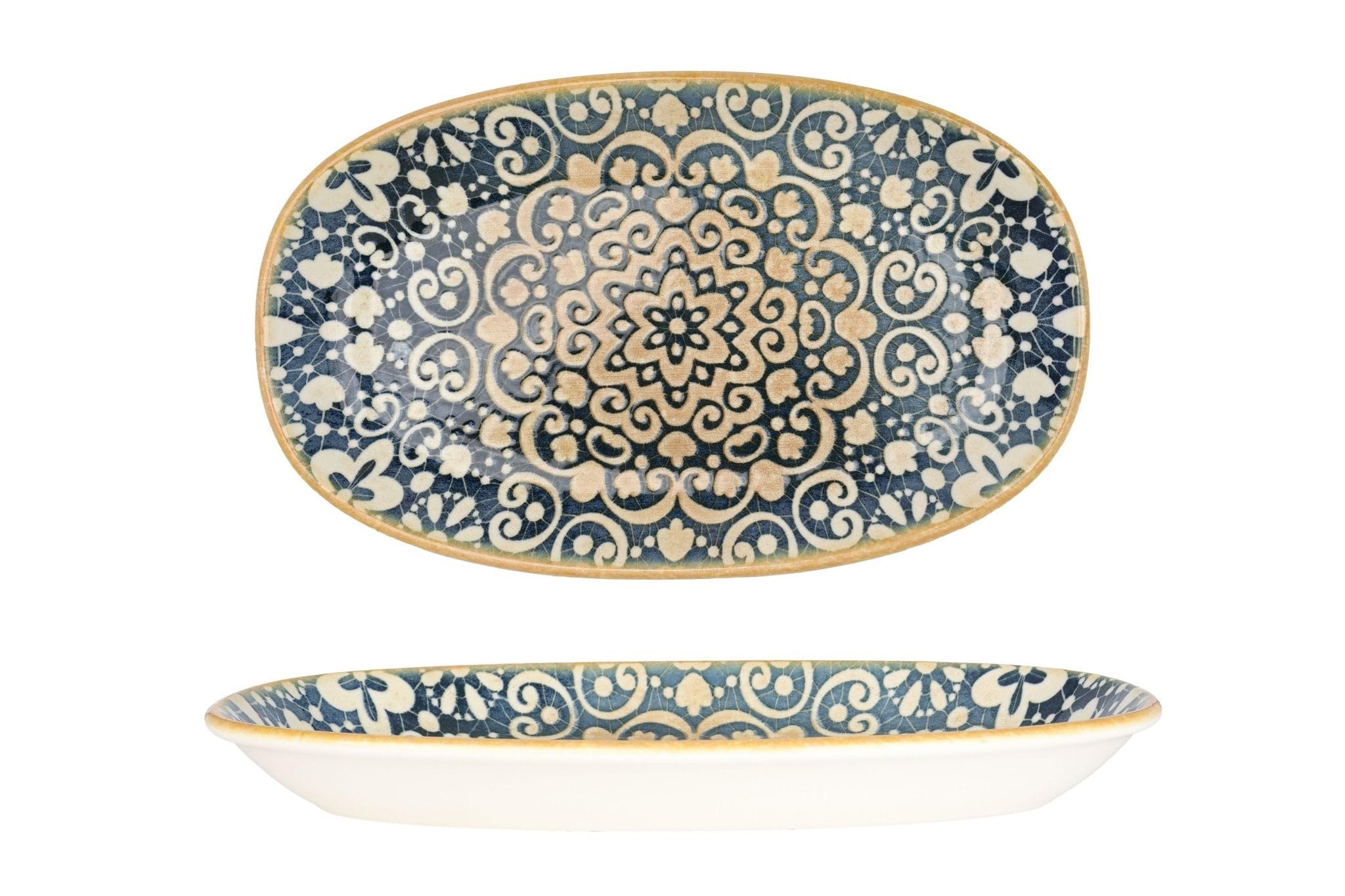 Bonna Placa de servicio - Alhambra - Porcelana - 29x17 cm - juego de 2