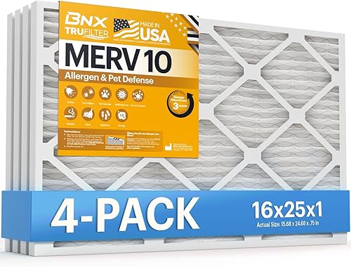 Miniatura 202 de BNX TruFilter - Filtro de aire 14 x 25 x 1 MERV 8, electrostático plisado para defensa contra polvo y mascotas, para aire acondicionado, HVAC