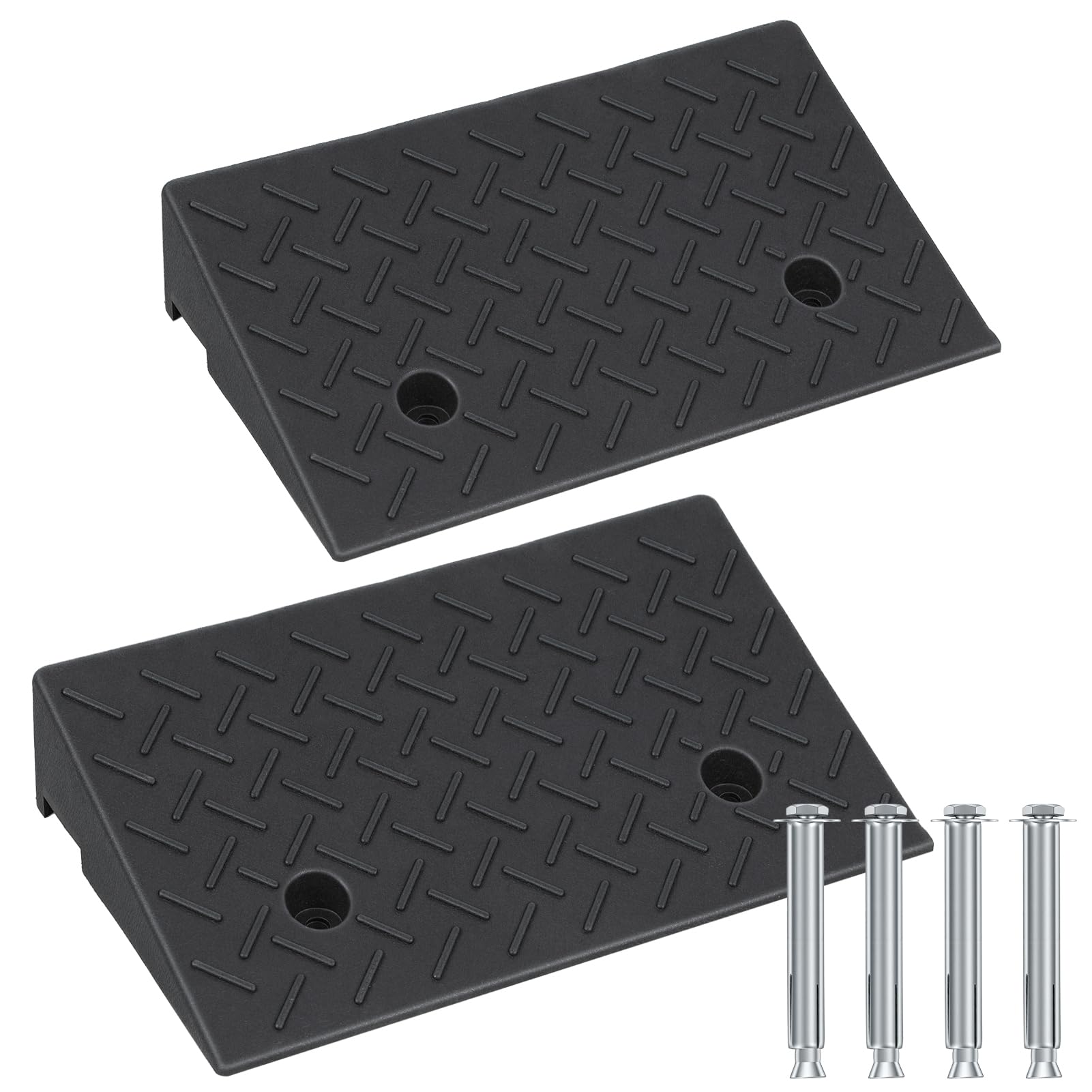 1 para 10 cm rampy podjazdowe, wytrzymałe, antypoślizgowe gumowe rampy krawężnikowe, nośność 3,175 kg, rampy progowe 40 x 30 cm, do samochodów, wózków inwalidzkich, skuterów, kosiarek (czarna)