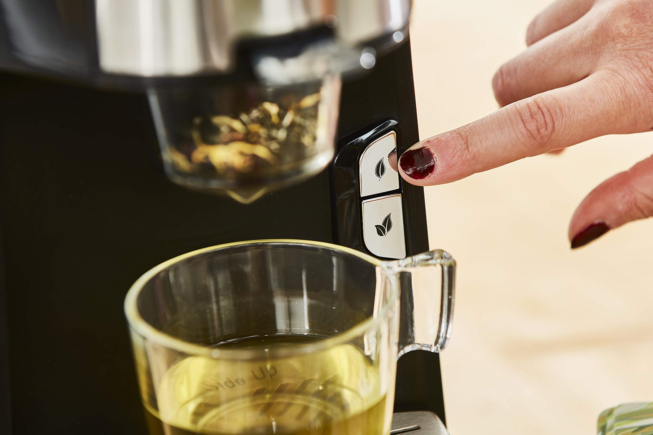 SENYA Macchina da tè nero Tea Time, compatibile con teiera elettrica, tè in foglie sfuse o bustine di tè sfuse, con infusore rimovibile da 1415 W, SYBF-CM013N, nera