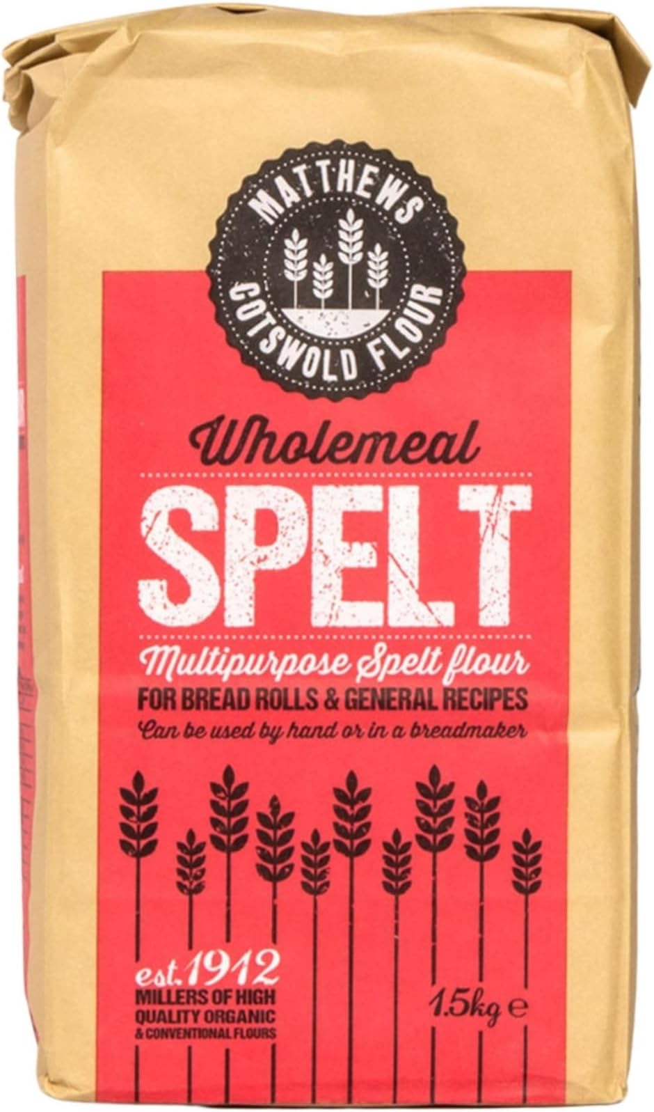 Matthews Cotswold Stoneground Wholegrain Spelt - 1.5kg (Single Bag)