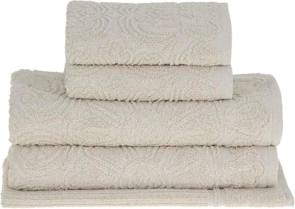 Buddemeyer Jogo de toalhas Florentina Banho Bege 5 peças