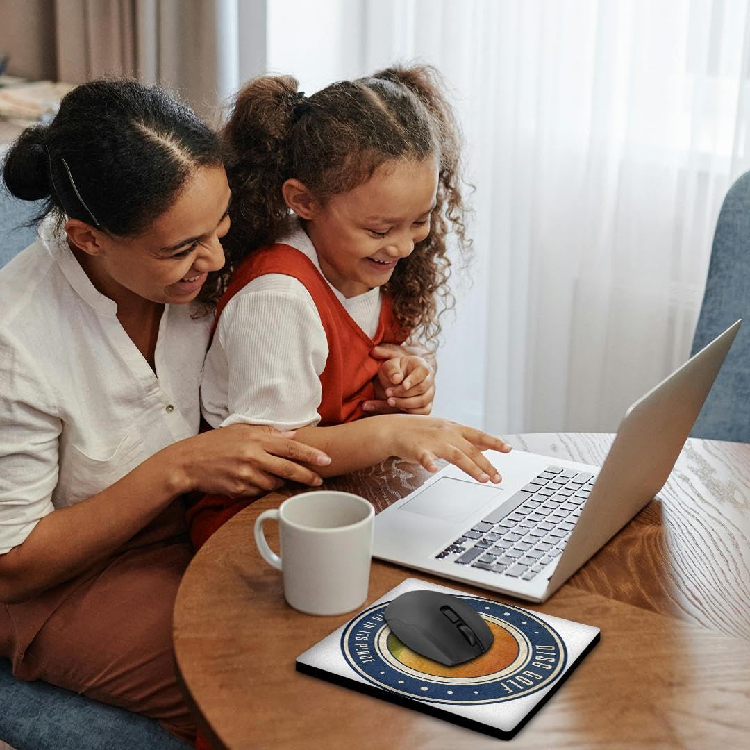 3dRose, Putt Plastic in Its Place #11 - Silhouette of Frisbee disc Golf Basket as The Sun Rises, Mouse Pad