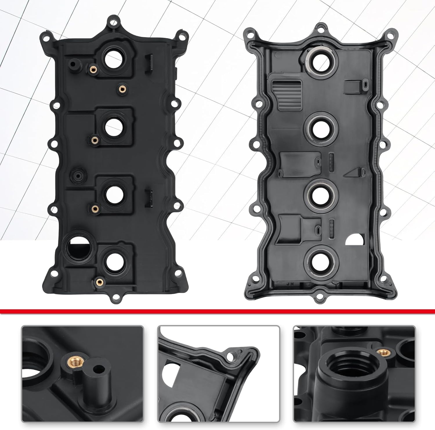 SEINECA Valve Cover with Gasket Bolts & Oil Cap, 2.5L Engine Cover Compatible with 2007-2012 Nissan Altima/Altima Hybrid/Sentra SE-R, Rogue 2008-2013 Replace Part No.13264JA00A.