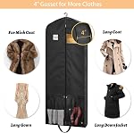 STEPONE Sacs pour vêtements pour vêtements suspendus, 65" Sacs de vêtements pour rangement et voyage, housse pliante en noir avec fermeture à glissière