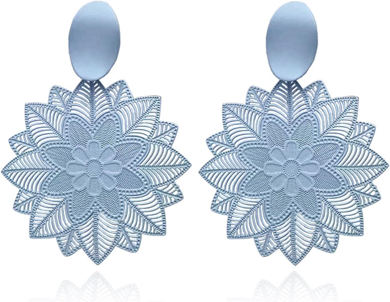 Flower Earrings for Women Hollow Flower Earrings Floral Drop Earrings Pink Flower Earrings Flower Statement Earrings Prom Earrings Wedding Jewelry Gifts for women