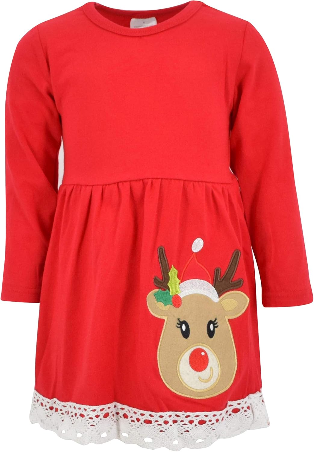 Unique Baby Girls Kids Toddler 3pc Outfit Set Long Sleeve Lace Trim Tunic Top Leggings and Scarf - Image 6