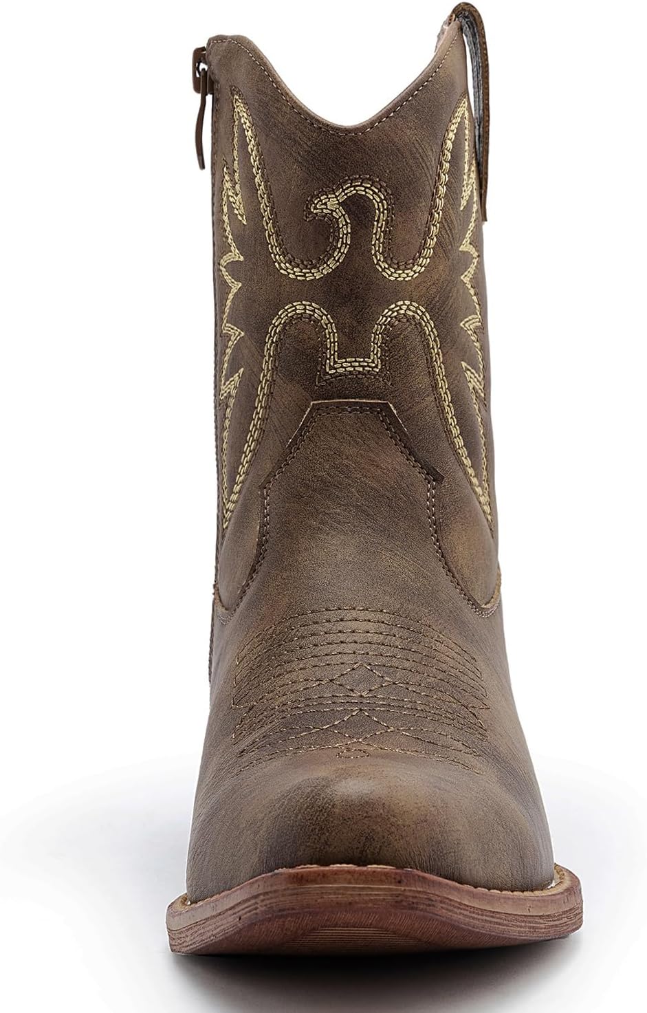 GLOBALWIN Women's Mid Calf The Western Cowboy Boots Fashion Cowgirl Boots For Women Low Heel
