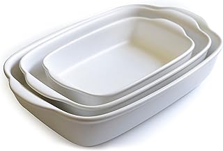 Saffron & Sage Casserole Dish Set of 3 - Baking Dishes for Oven, Contemp...