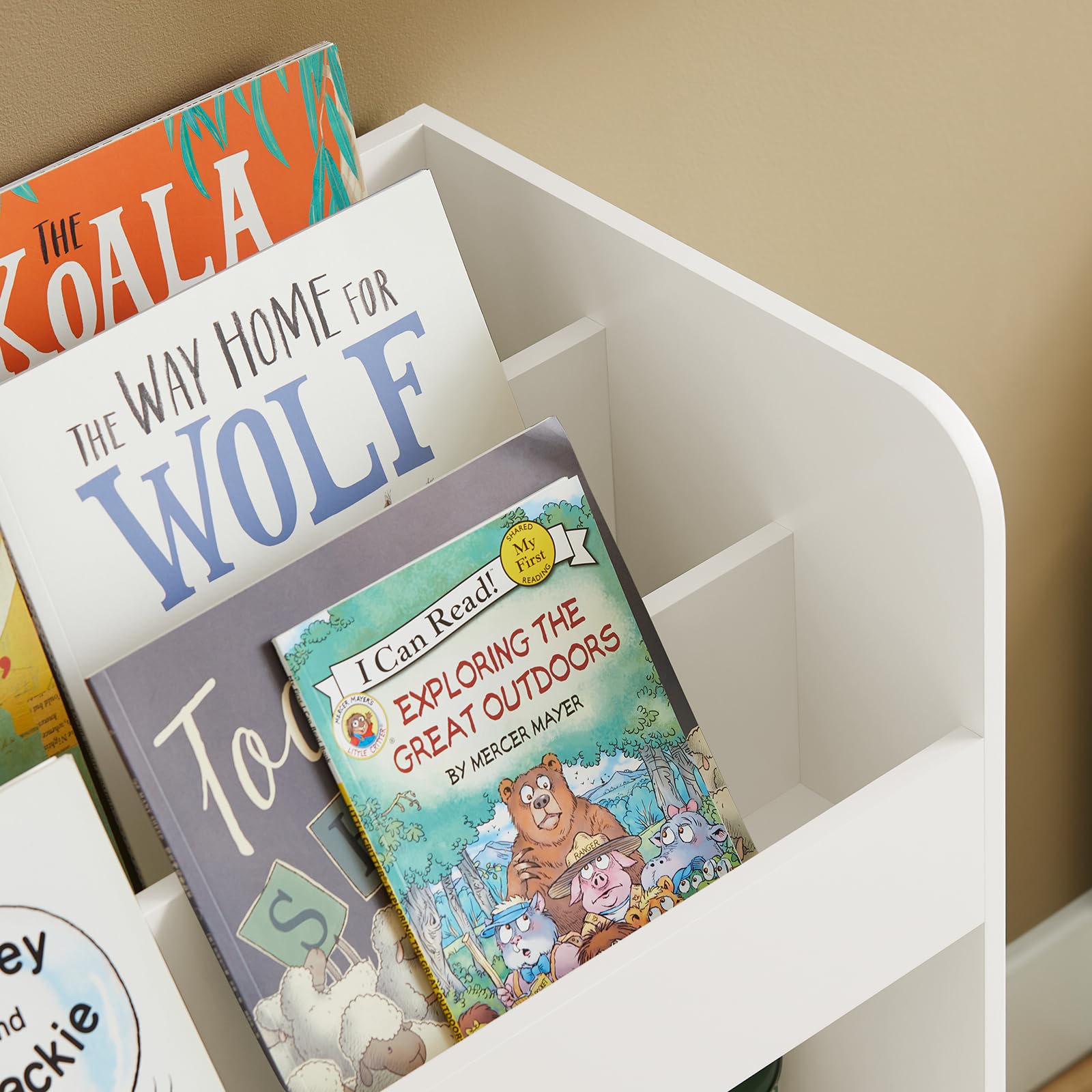 SoBuy KMB34-F Kinderboekenkast Met Opbergvakken En 3 Dozen Speelgoedrek Opbergrek Voor Kinderen Speelgoed Organizer