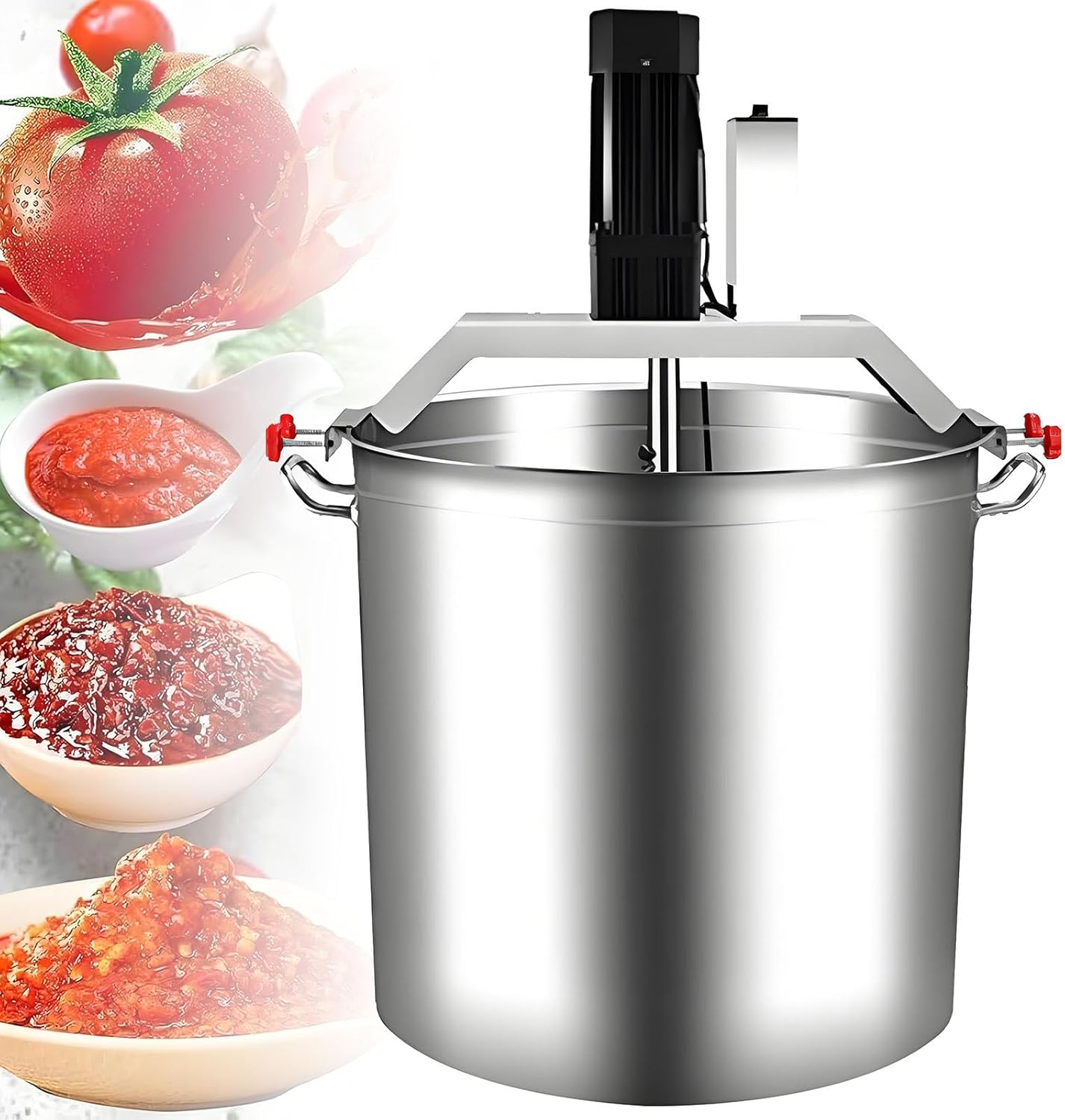 40L/80L Automatic Food Mixer Stainless Steel Electric Mixer for Cooking Agitator Chocolate Paste Heat Mixing Machine Food Mixer Pot Seasoning Bottom Soup Sauce Stirrer 80L
