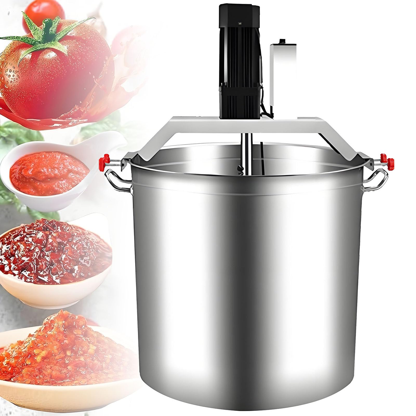 SHENGSHIYU 40L/80L Automatic Food Mixer Stainless Steel Electric Mixer For Cooking Agitator Chocolate Paste Heat Mixing Machine Food Mixer Pot Seasoning Bottom Soup Sauce Stirrer 40L