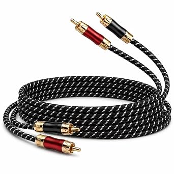 RCA Cables 3FT, Audiophile HiFi Stereo Shielded for Subwoofer/Home Audio