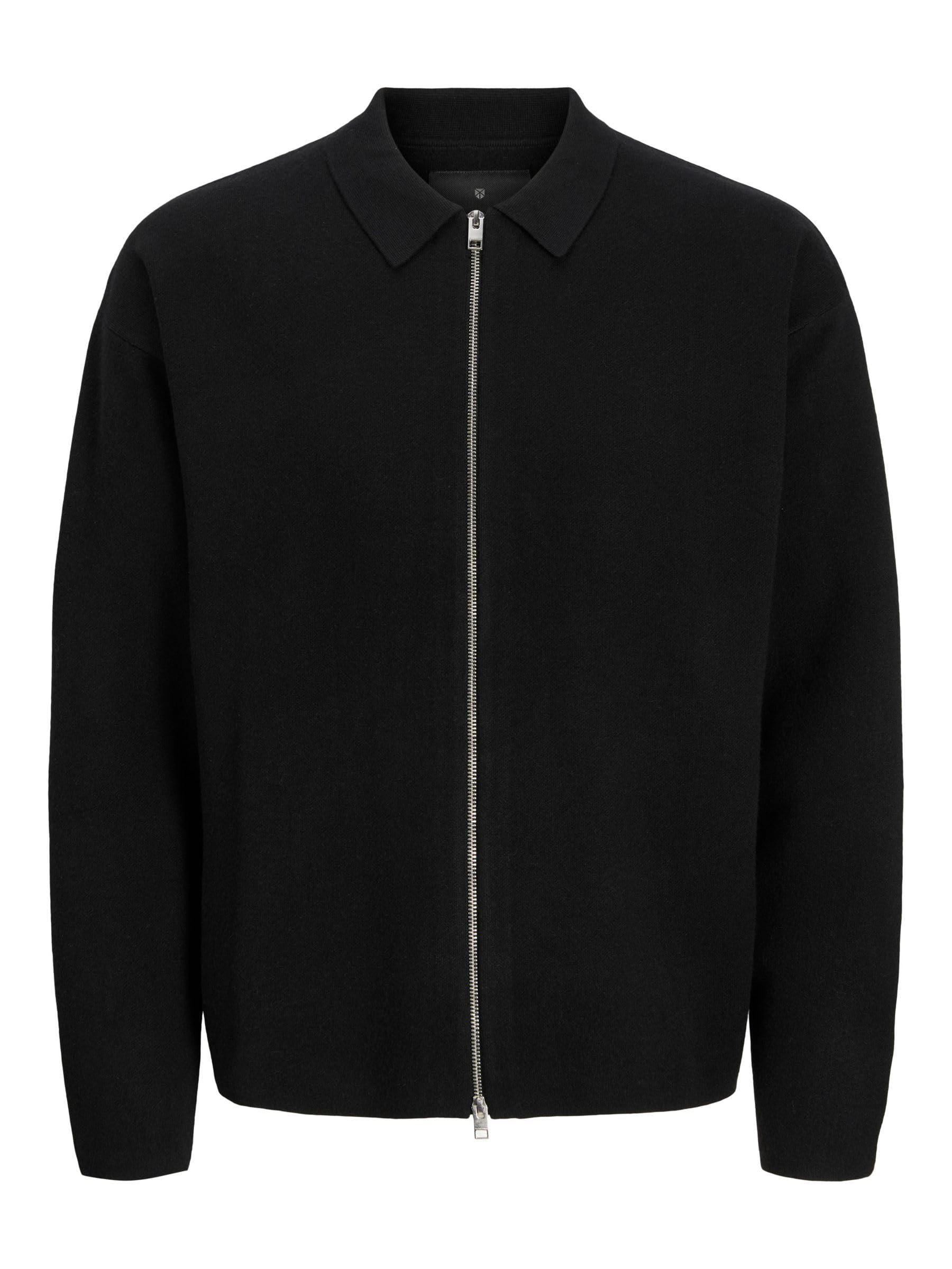 JACK & JONES Men's Jprblabradfort Knit Cardigan, Black, XL