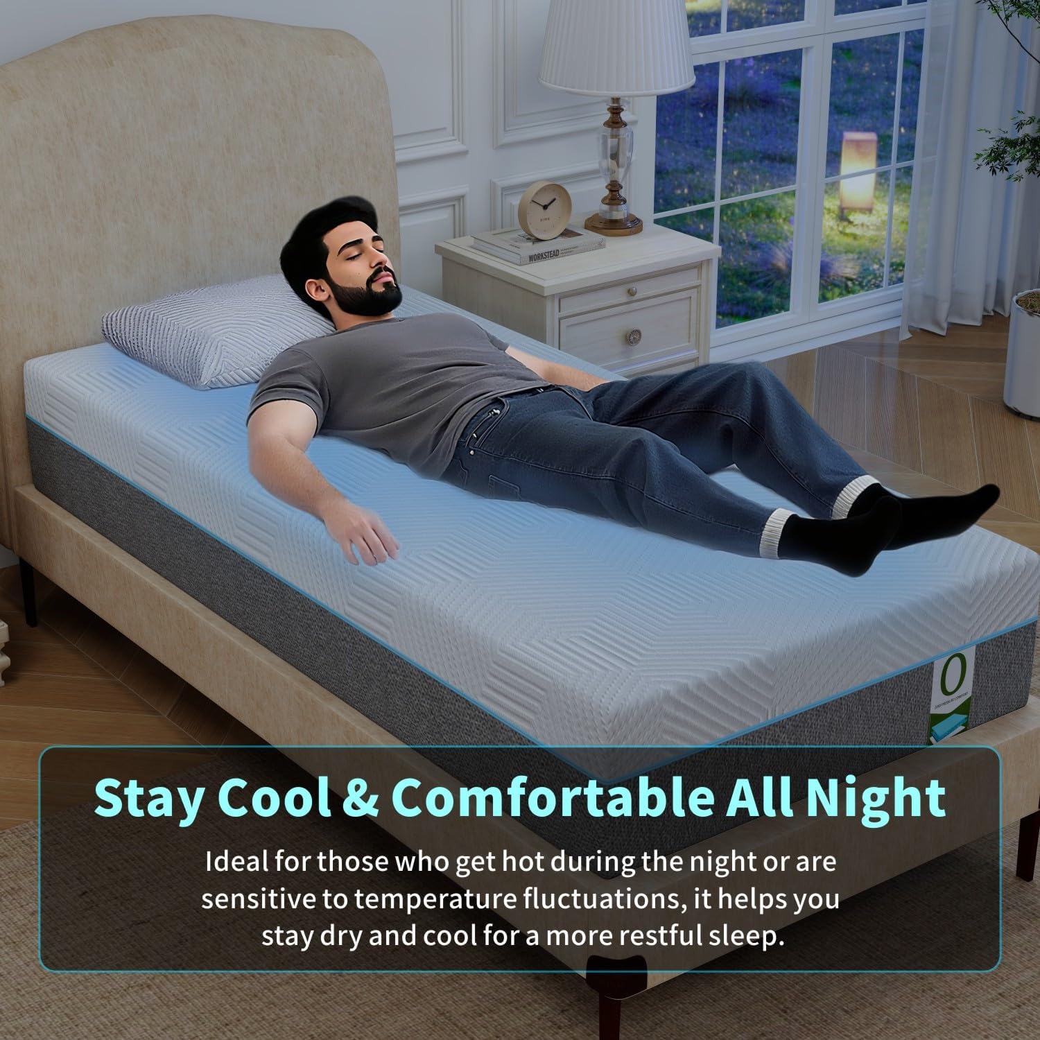 Opoiar 12 Inch Twin XL Memory Foam Mattress Hybrid Mattresses in a Box Cooling Gel Bed Therapeutic Medium Firm Comfort&Support&Breathable for Back Pain Pressure Relief CertiPUR-US Certified