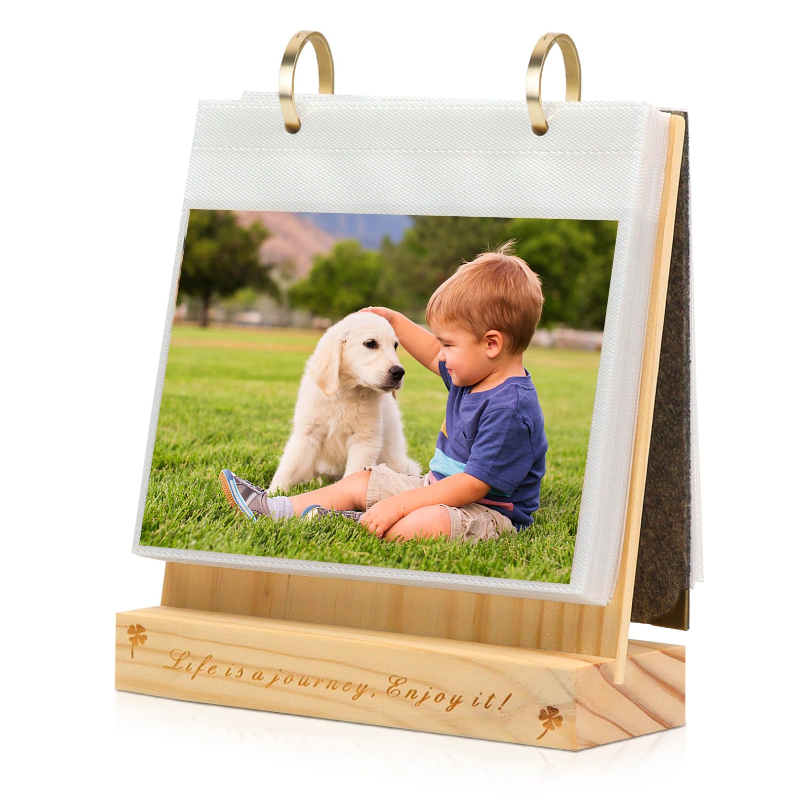 ZEEYUAN Desk Photo Album 13 x 18 cm for Inserting Wooden Photo Frame for 60 Pictures