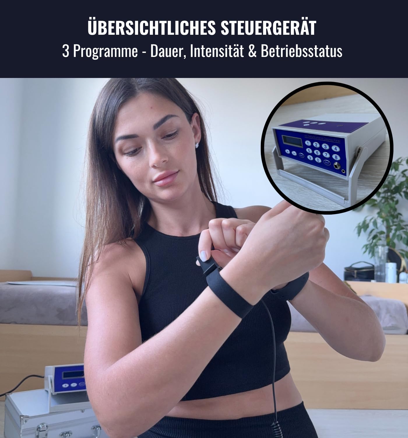 Galvano Detox Nettoyeur Ionique | Bain de Pieds & Corps, Kit Hydrogalvanique Complet avec Électrolyseur, 3 Convertisseurs, Ceinture Chauffante Infrarouge, Écran Numérique, Coffret Alu
