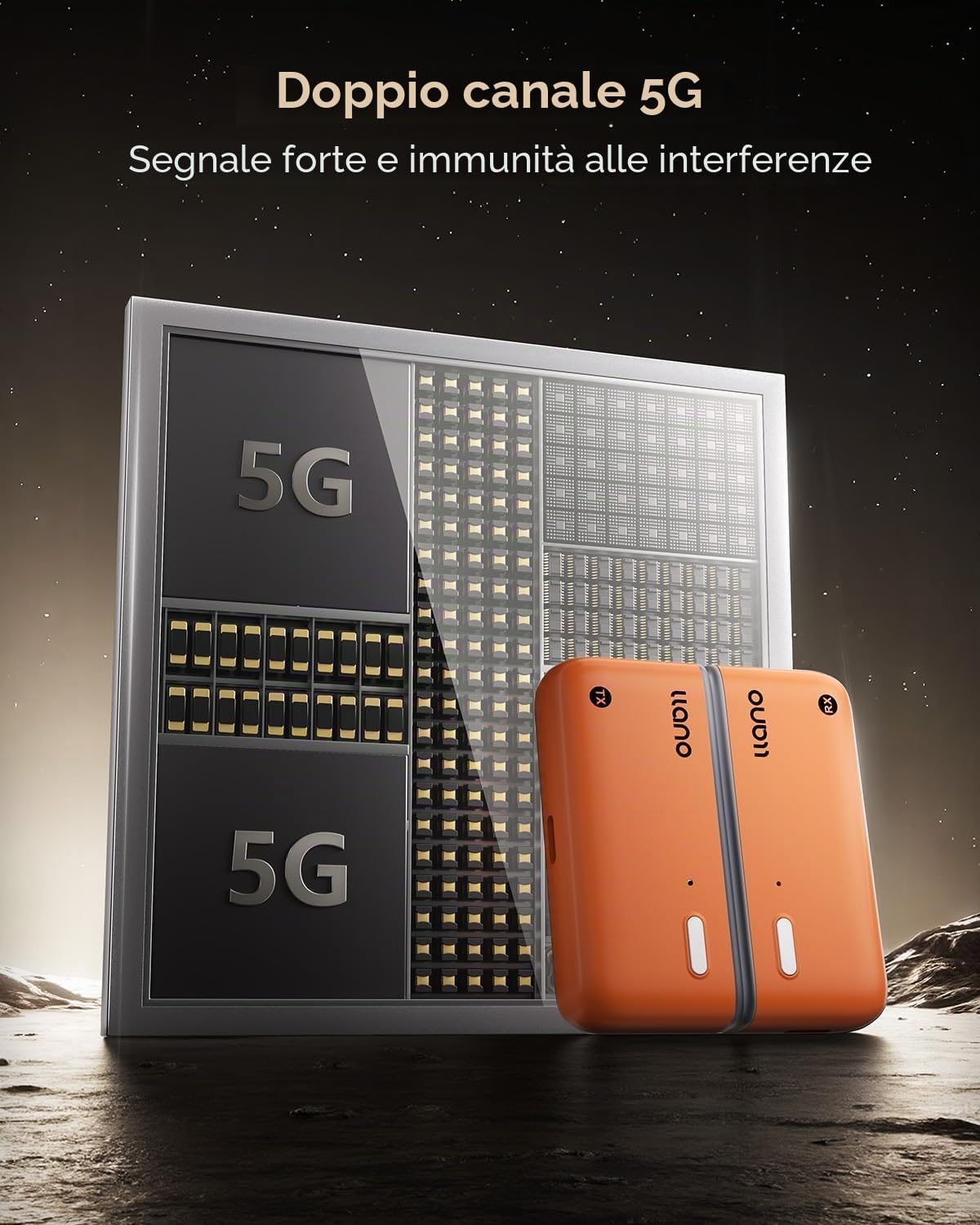 Ilano S850 USB-C Trasmettitore e Ricevitore HDMI Wireless, Ingresso Ultra 4K Uscita 1080P@60Hz, 50M, 5G+2.4G, Plug & Play per Telefono, Tablet, Laptop, PC, Monitor, Proiettore, TV Box, ecc(Arancione)