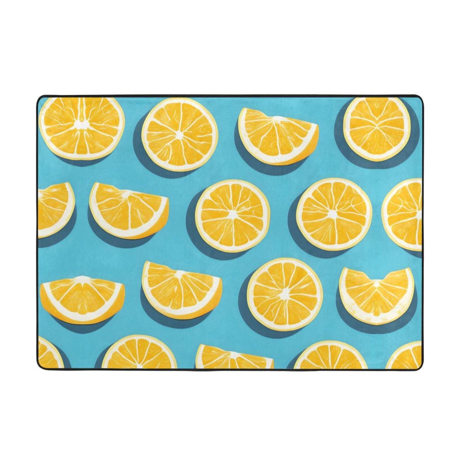 Tapis de sol en flanelle citron 203x147 cm pour la déco de la chambre