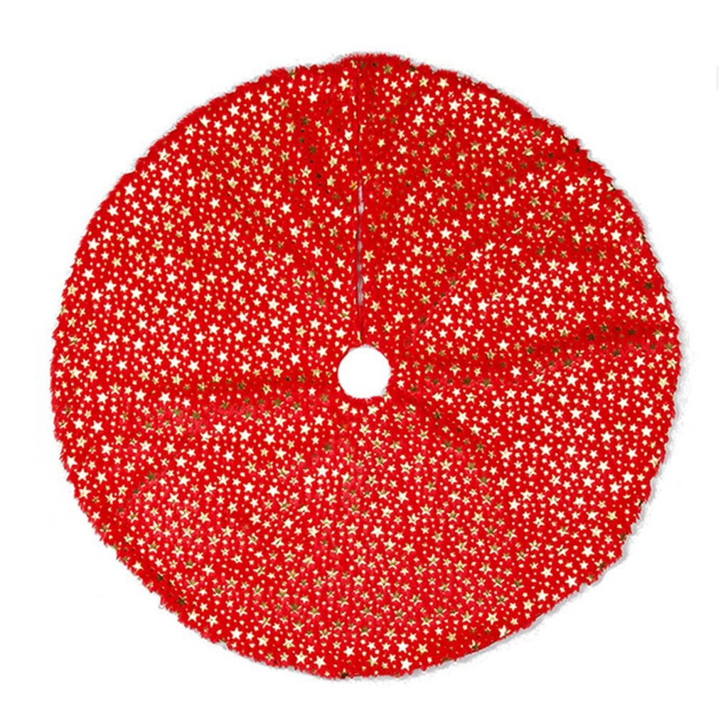 Spódnica pod Choinkę Spódnica Choinkowa Gwiazda drukowana choinki spódnica pluszowa xmas drzewo dywan mata Merry Christmas dekoracji ornament nowy rok wystrój domu prezent Spódnice pod Choinkę Mata po