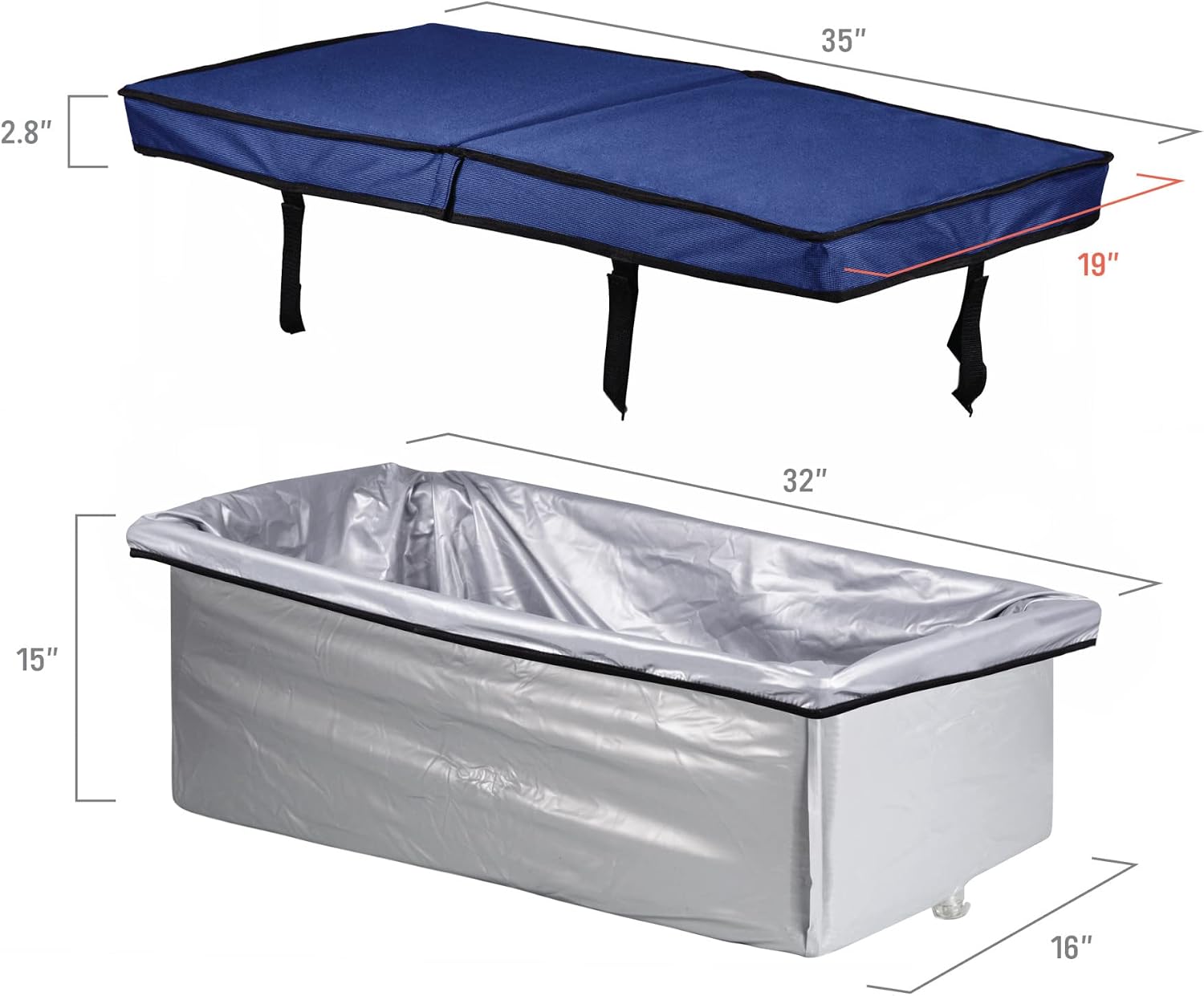 PICNIC TIME Adventure Wagon Upgrade Kit, Soft Cooler Liner for Folding Wagons, Cooler Insert with Table-top Lid for Beach Wagons
