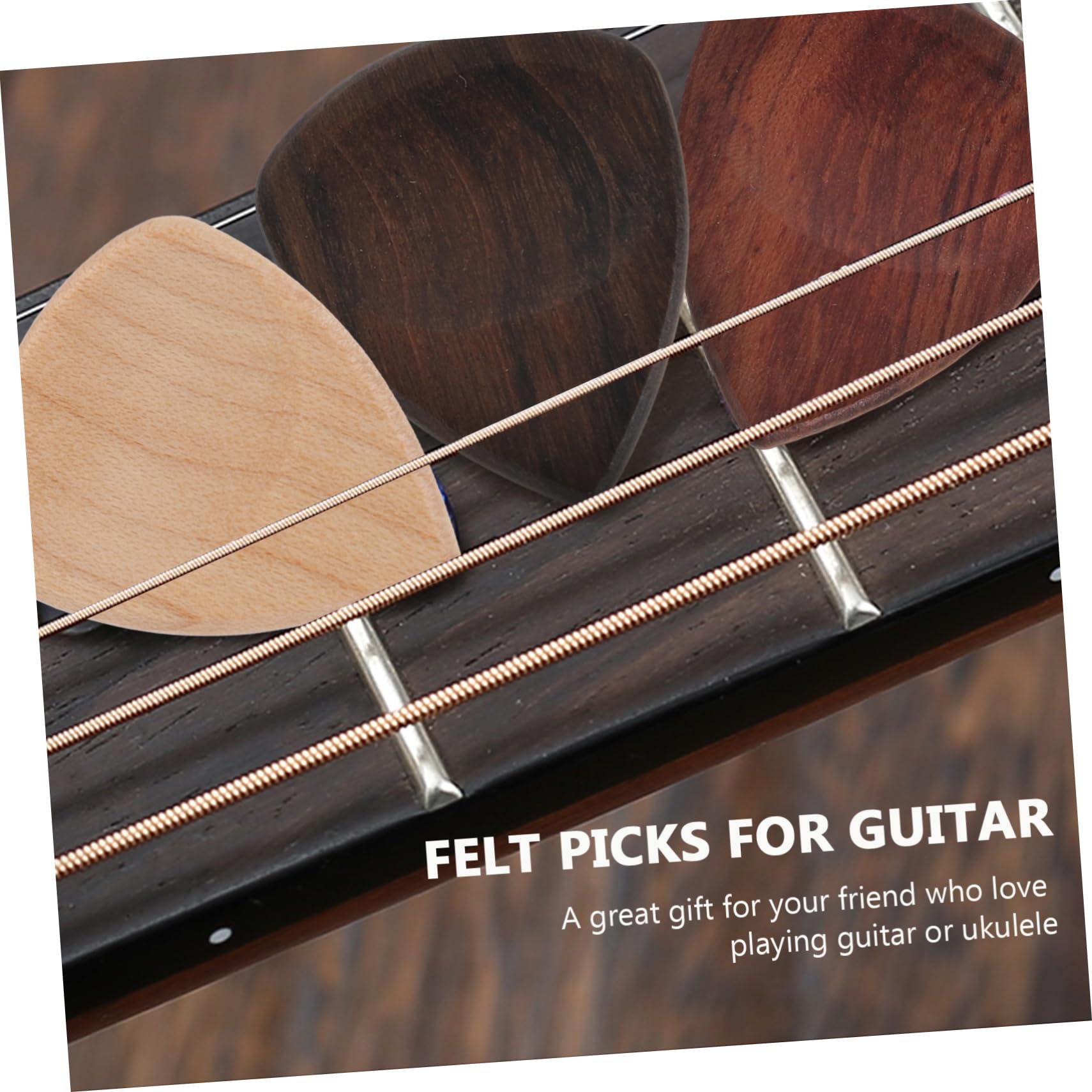 VICASKY 20piezas Púas De Guitarra De Madera Natural Para Guitarra Eléctrica Textura Sólida Accesorios Duraderos Para Músicos
