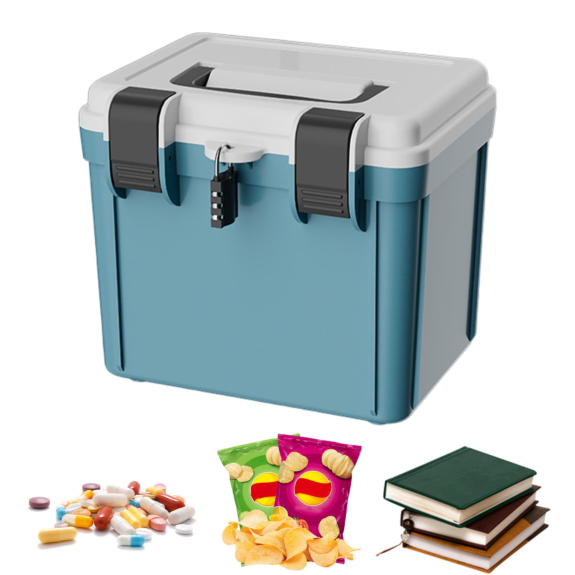 Boîte à pharmacie verrouillable étanche 4L | Rangement médicaments double compartiment