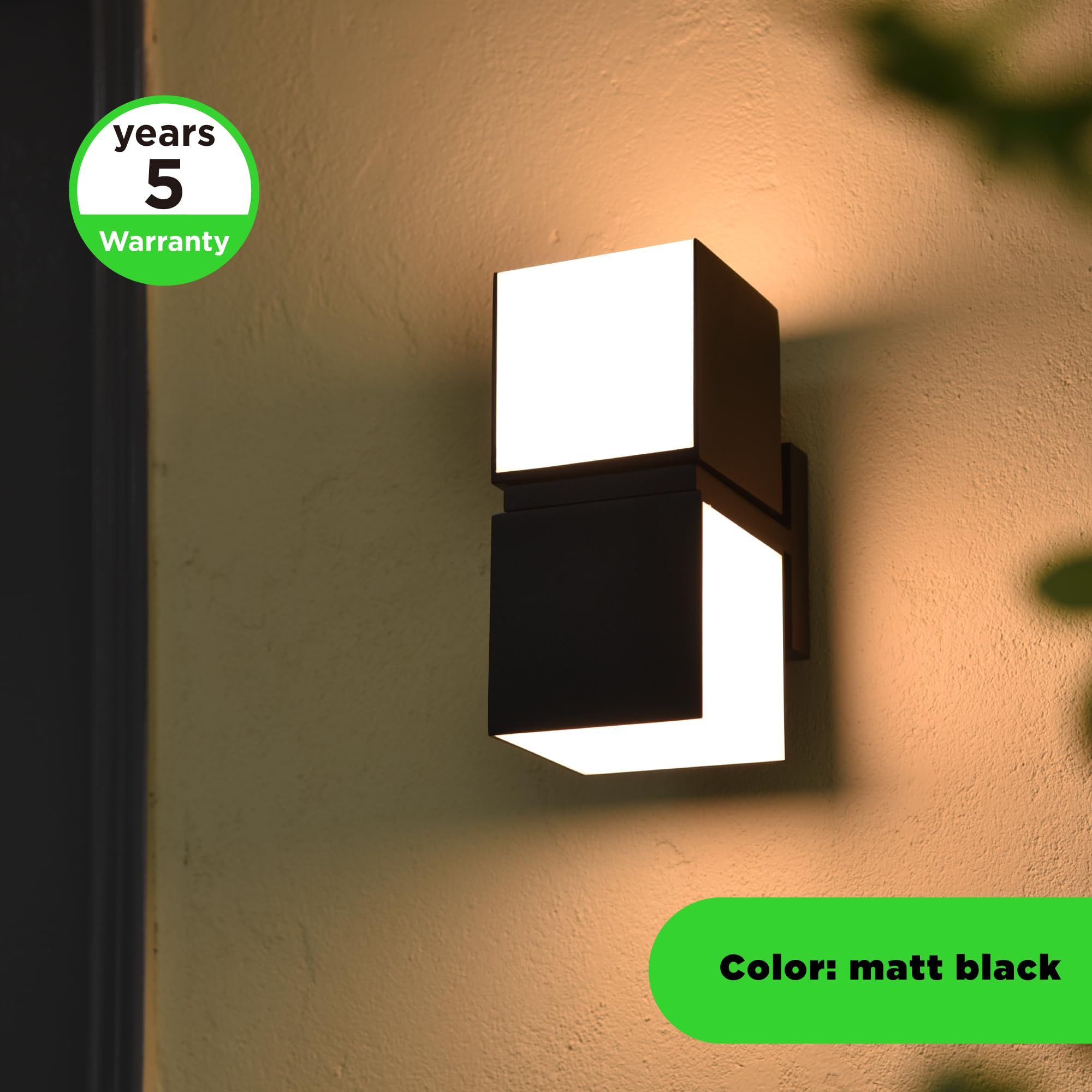 LUTEC Cuba Outdoor LED Modern Up Down Wall Light, Drehbare Aluminium Außen Innen Wandleuchte, 1000LM 3000K Warmweiß, Wasserdicht für Haustür, Terrasse, Garten, Schlafzimmer, Dunkelgrau