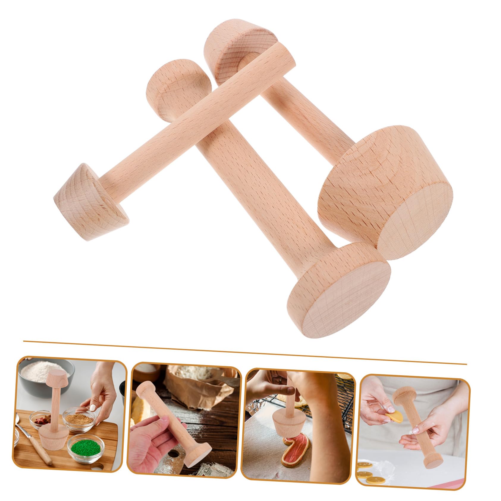 Cabilock 9stücke Teiliges Holz-tart-tamper-set Mit Doppeltem Ende Für Herstellung Von Eier Und Obsttörtchen Praktische Backutensilien Für Küche