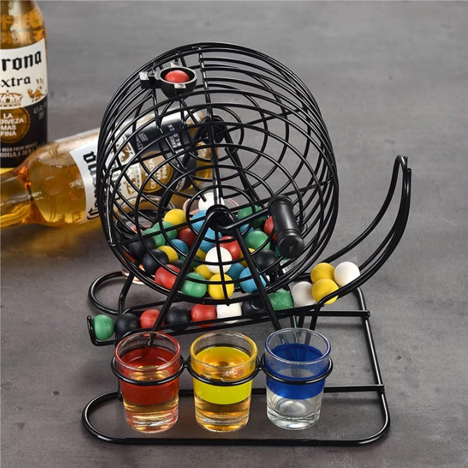 Máquina de lotería Manual con Bombo y Ruleta for Juegos de Beber, Bares, karaokes y supermercados.