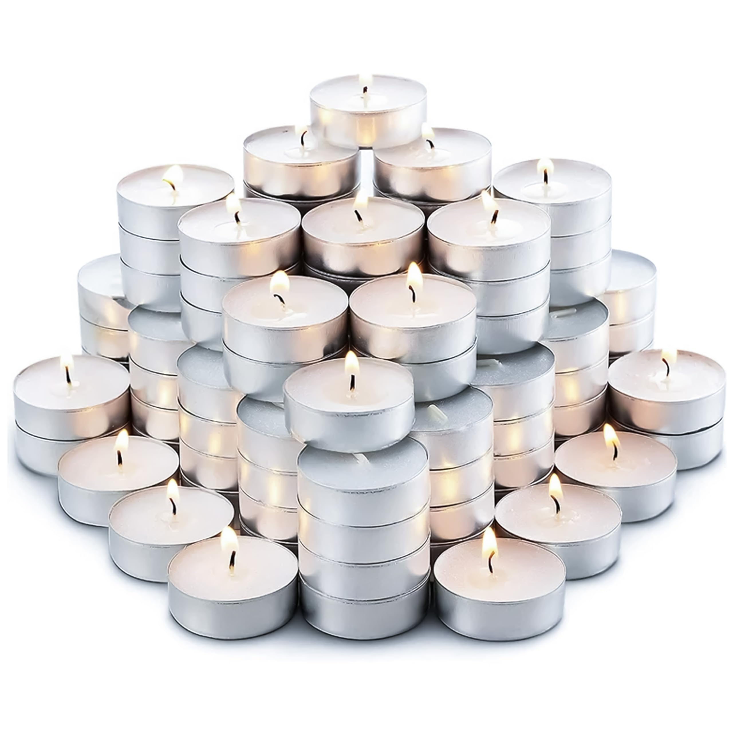 Non Parfumées Cire Paraffine 100 Bougies Chauffe-Plat Blanc - 4h De Combustion - 38mm Bougies Sans Parfum