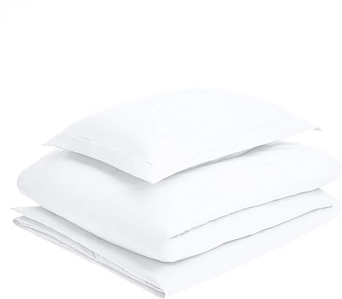 Miniatura 7 de TiendaBasics Juego de funda de edredón de microfibra ligera con cierre de cremallera, tamaño King, color blanco brillante, paquete de 4