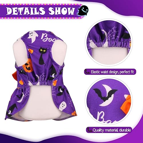 Miniatura 4 de Disfraces de Halloween para perro, vestido de Halloween para perro, elástico y divertido, ropa de cachorro con corbatín, traje de perro para perros