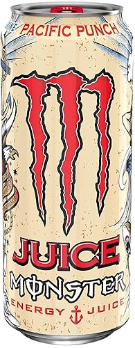 Juice Monster Pacific Punch, Energy + Juice, bebida energética, 16 onzas (paquete de 16)