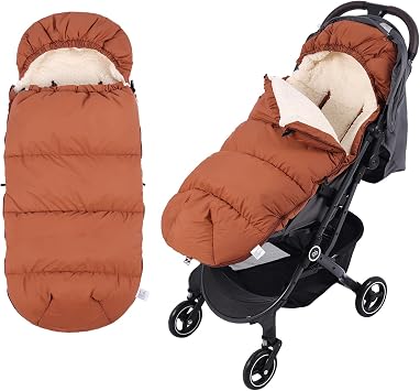 Winter Stroller Footmuff, Waterproof Baby Sleeping Bag, Lambswool