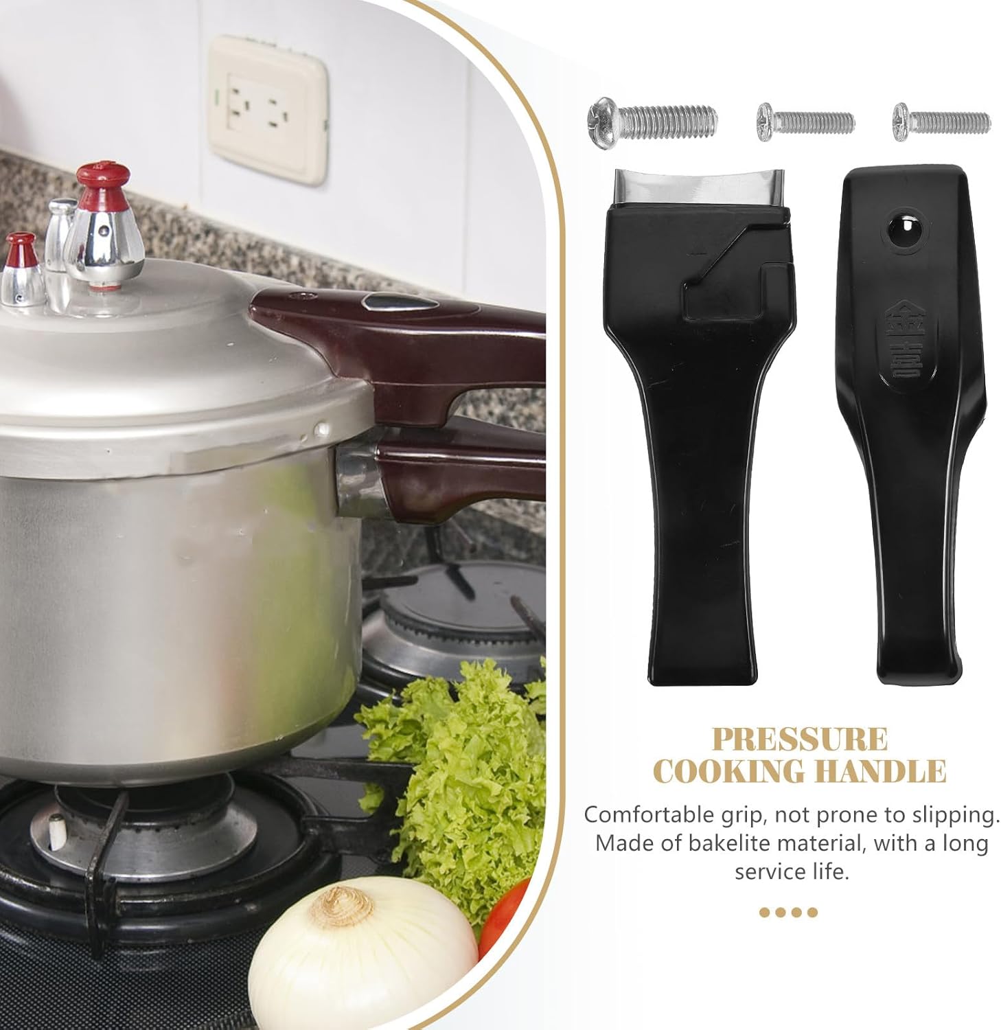 Pressure Cooker Handle Replacement Universal Pot Handle Grip Ergonomic Design for Kitchen Use Comfortable Heat-Resistant Material for Pressure Cookers