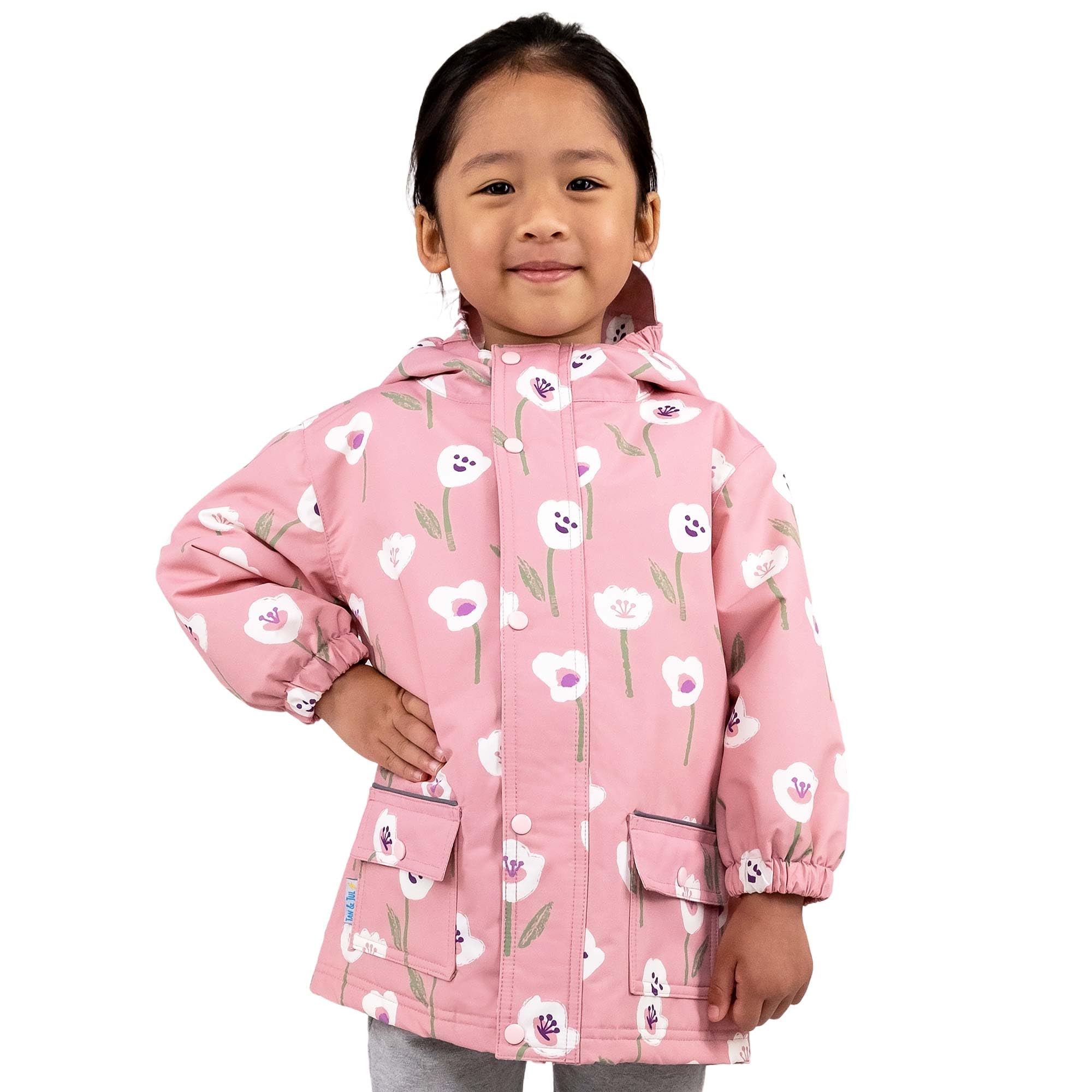 JAN & JUL Waterbestendige fleece gevoerde regenjas voor